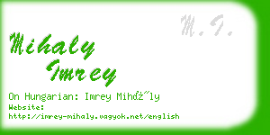 mihaly imrey business card